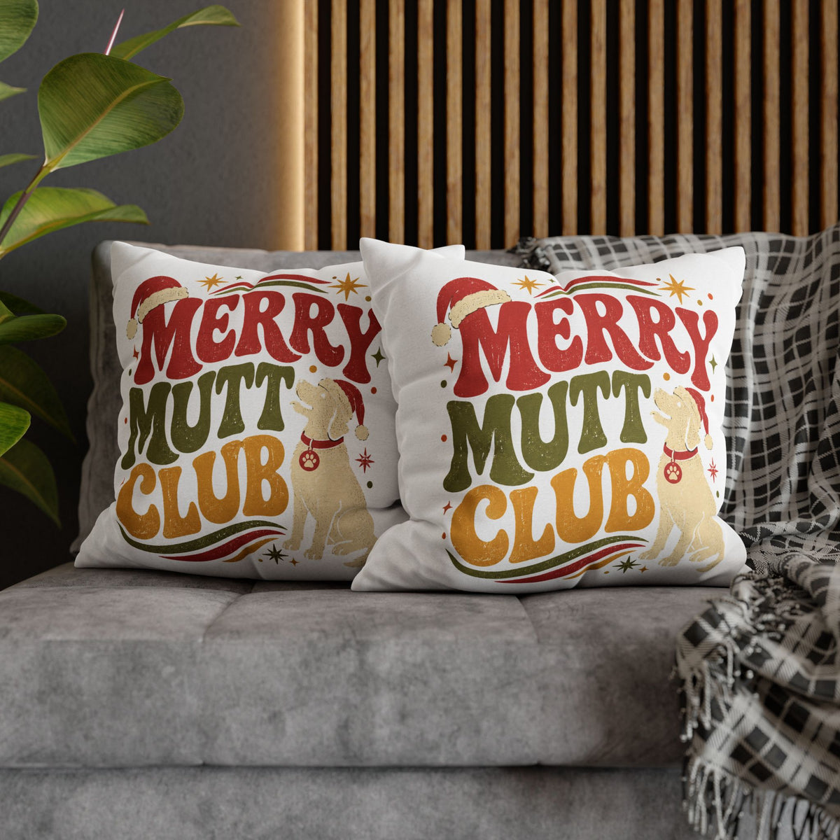 Merry Mutt Club Christmas Pillowcase Modern Day Christmas