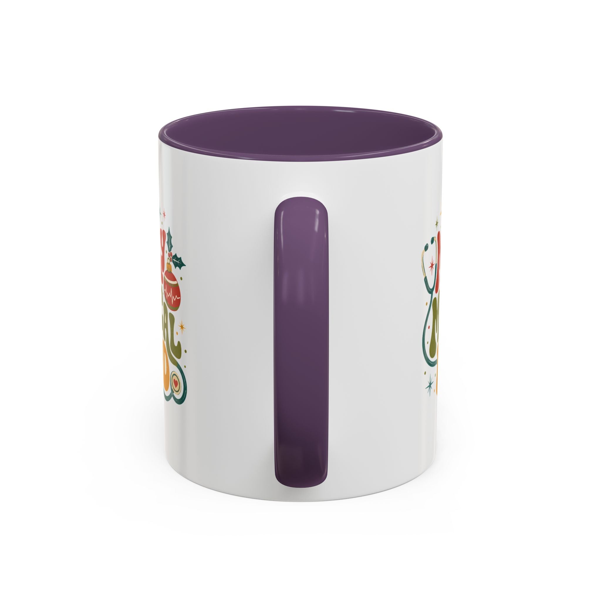 Modern Day Christmas Merry Medical Mood Accent Coffee Mug — Holiday Nurse & Doctor Gift