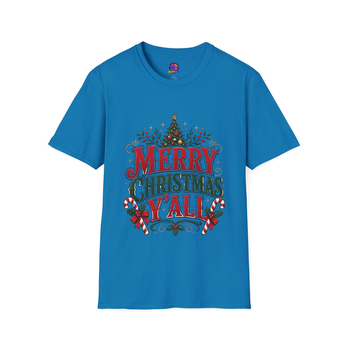 Merry Christmas Y'all T-Shirt — Festive Holiday Tree Tee