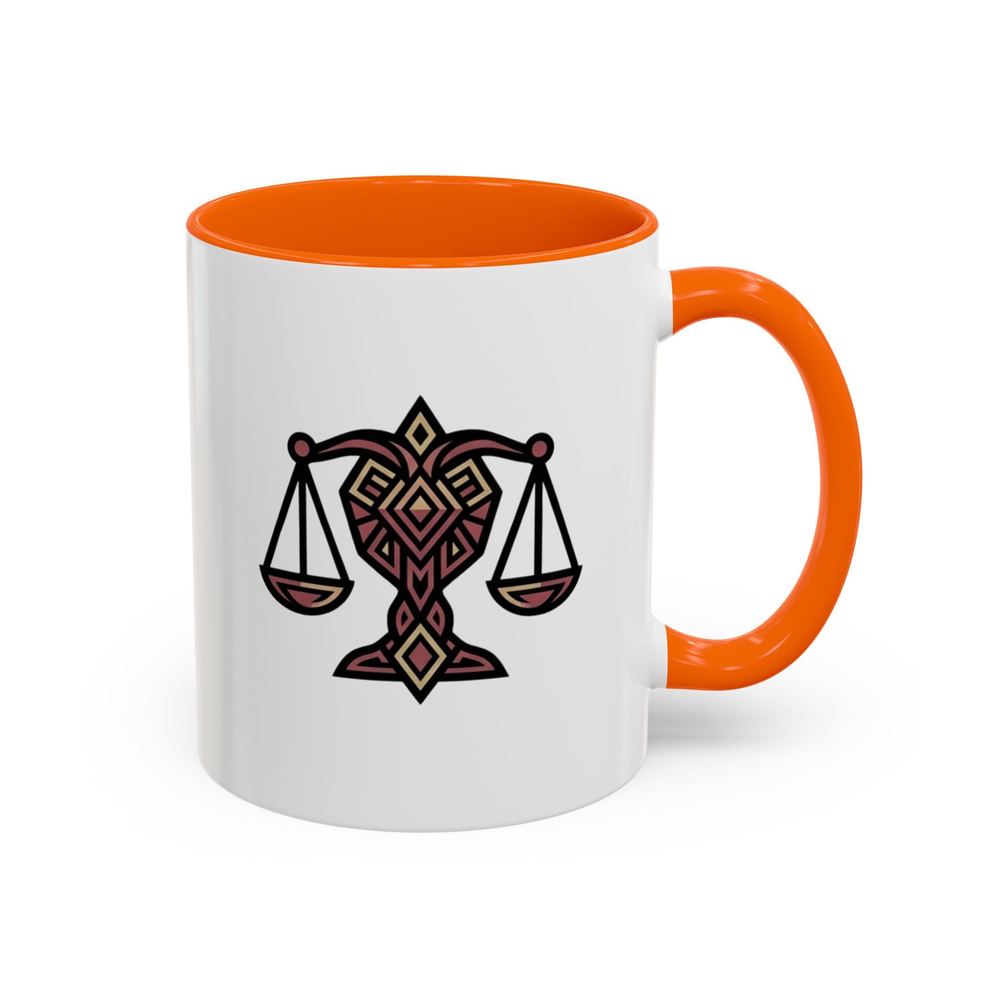 Libra Scales Accent Coffee Mug — Zodiac Balance Ceramic Mug