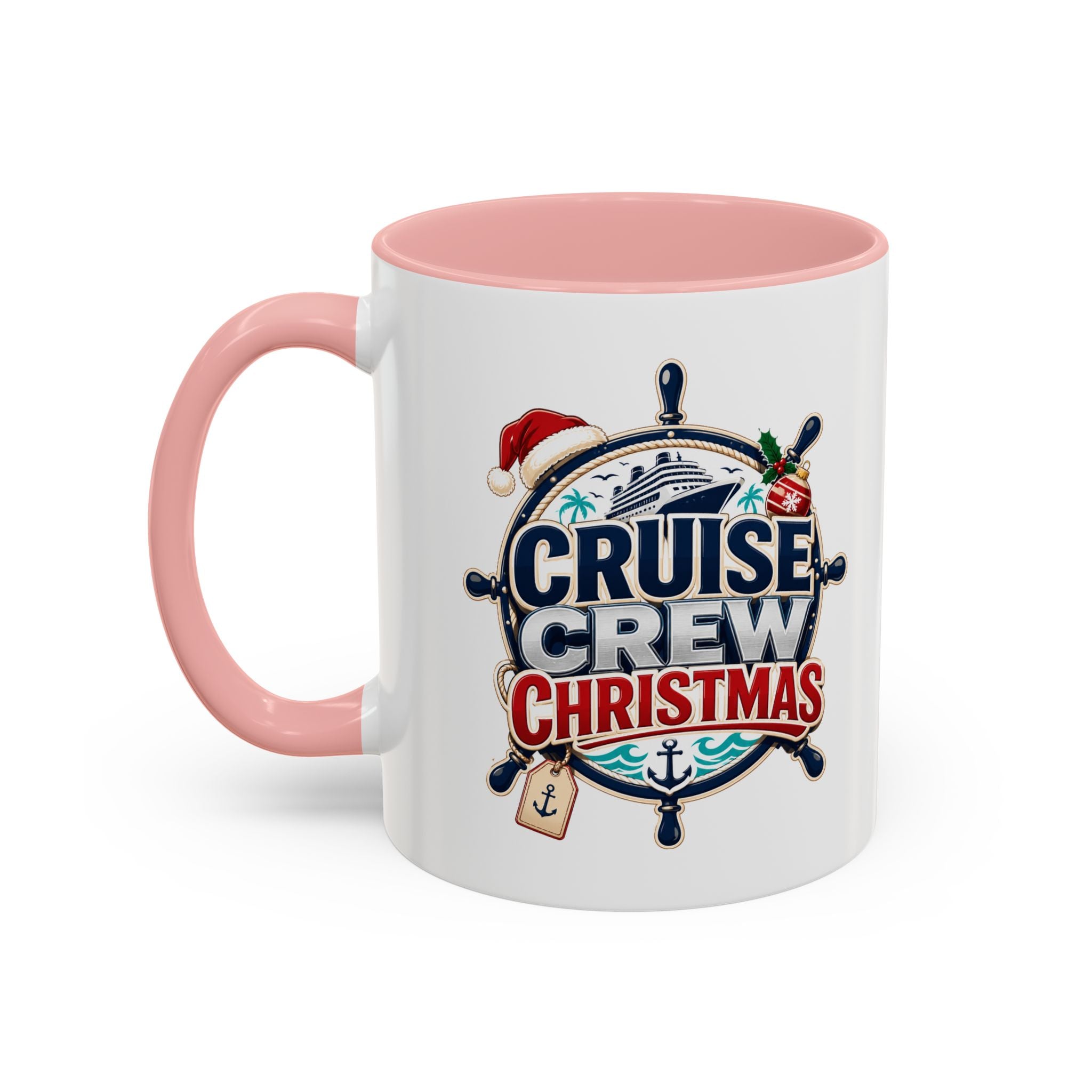 Modern Day Christmas  Cruise Crew Accent Coffee Mug - Holiday Nautical Travel Gift (11/15oz)