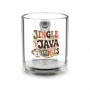 Christmas Glass Mug Jingle Java Vibes Glass Mug — 10oz Holiday Coffee Cup
