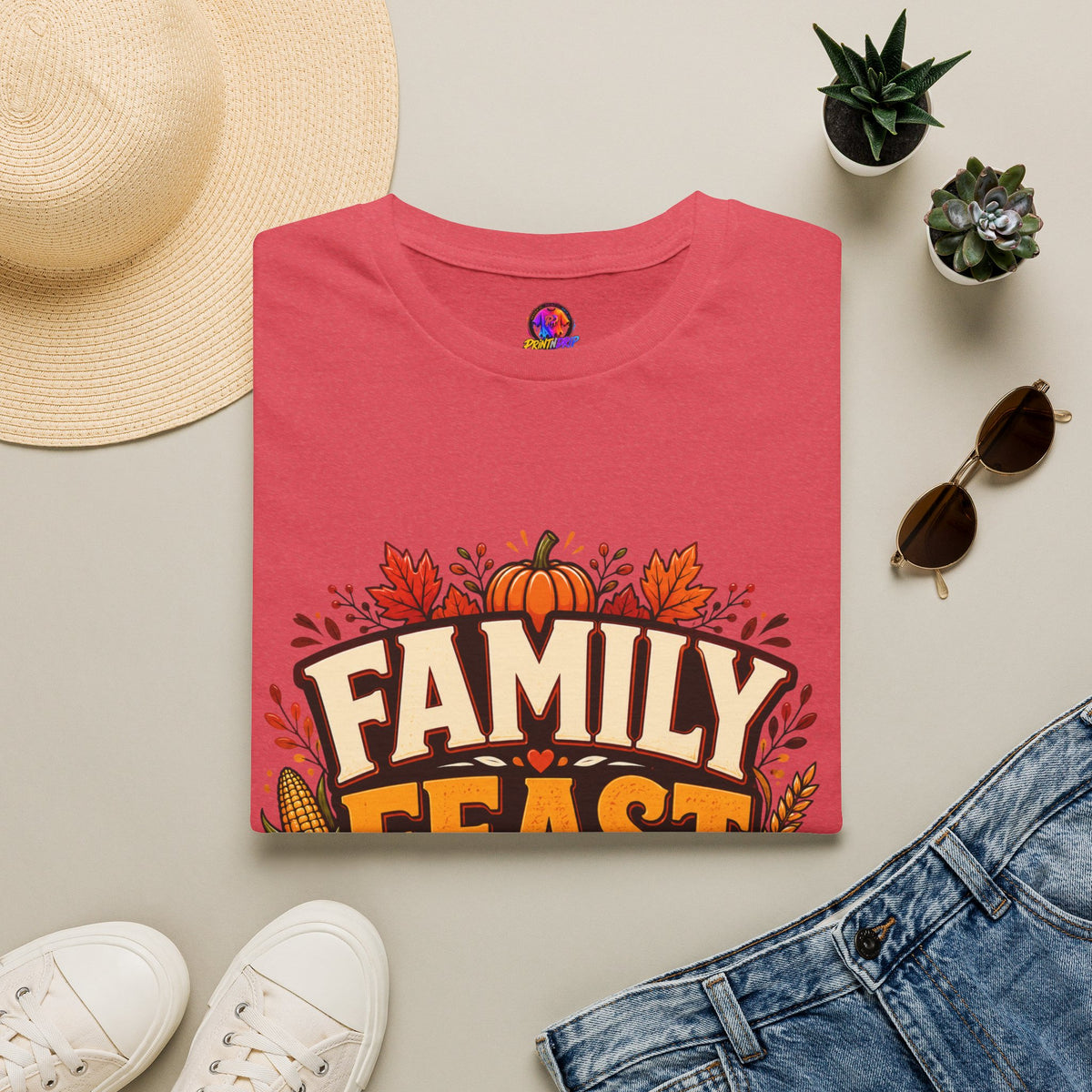 Thanksgiving T-Shirt Family Feast Squad T-Shirt — Thanksgiving Fall Harvest Tee