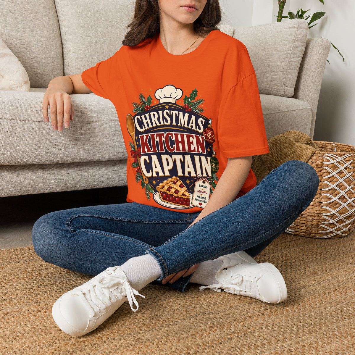 Christmas Kitchen Captain T-Shirt — Festive Holiday Cooking Tee