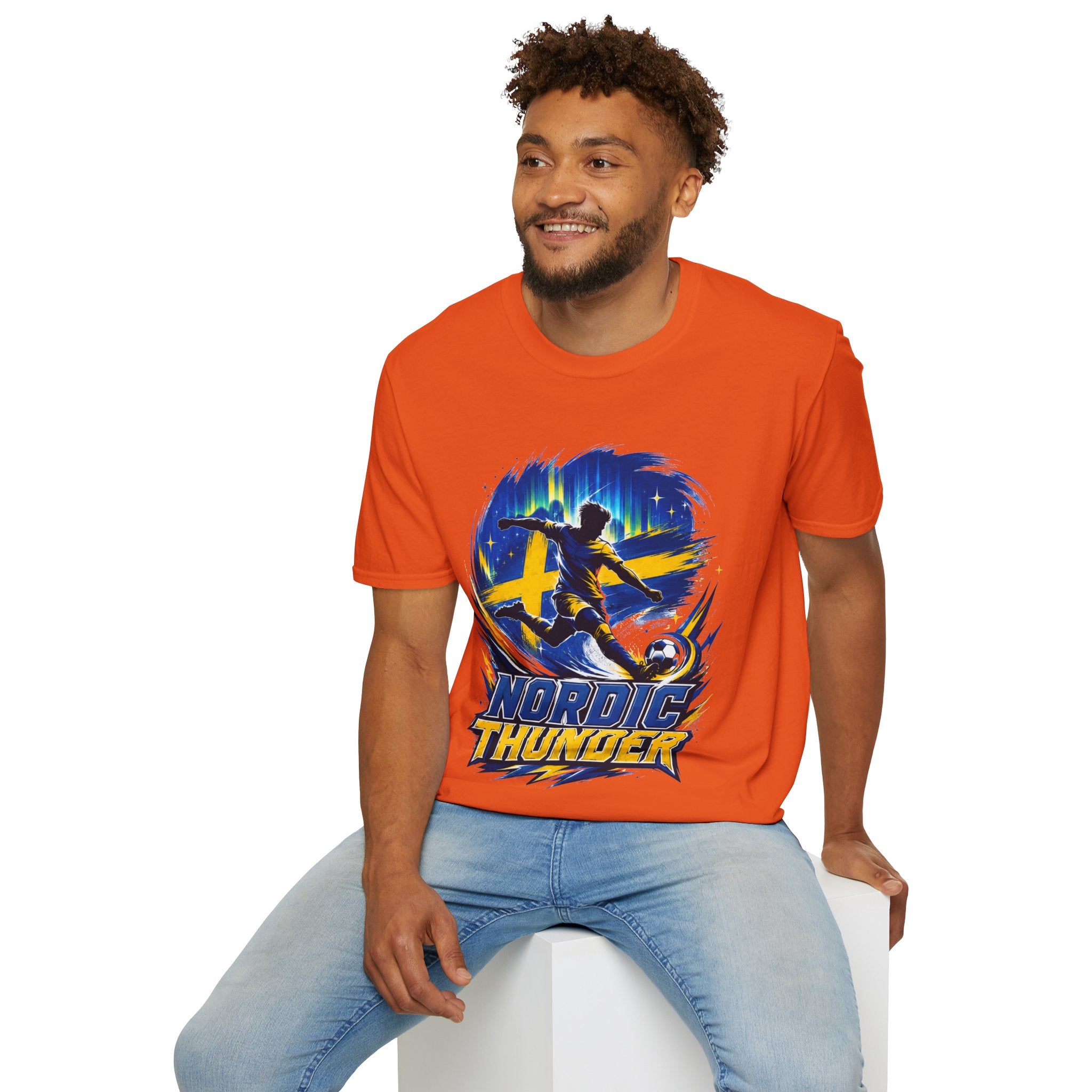 Sweden Nordic Thunder Soccer T-Shirt — Sweden Football Fan Tee