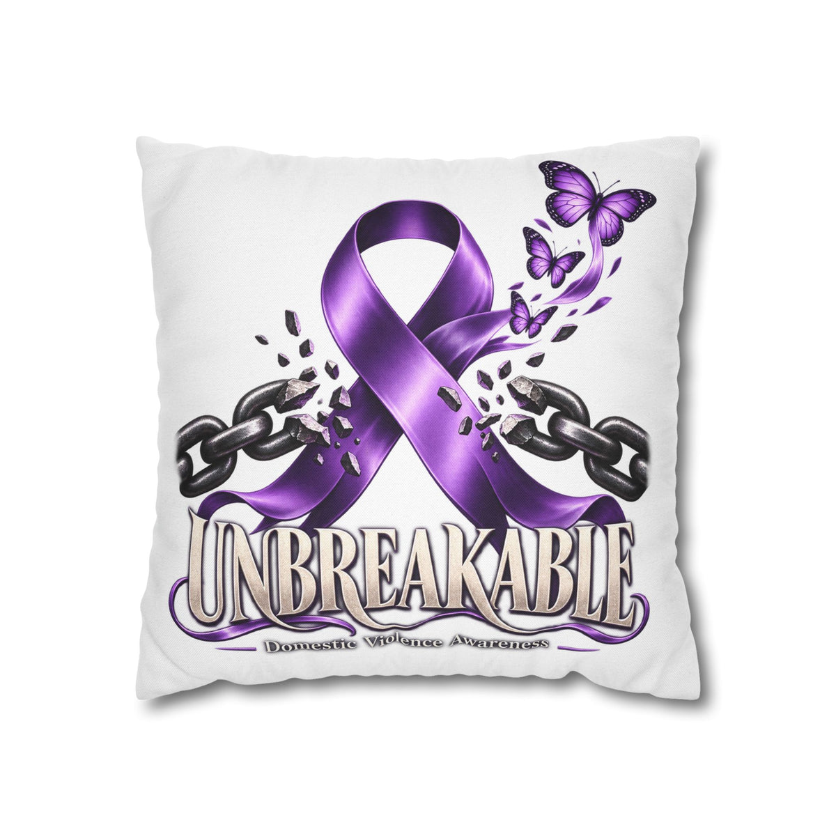 Domestic Violence Unbreakable Purple Ribbon Decorative Pillowcase