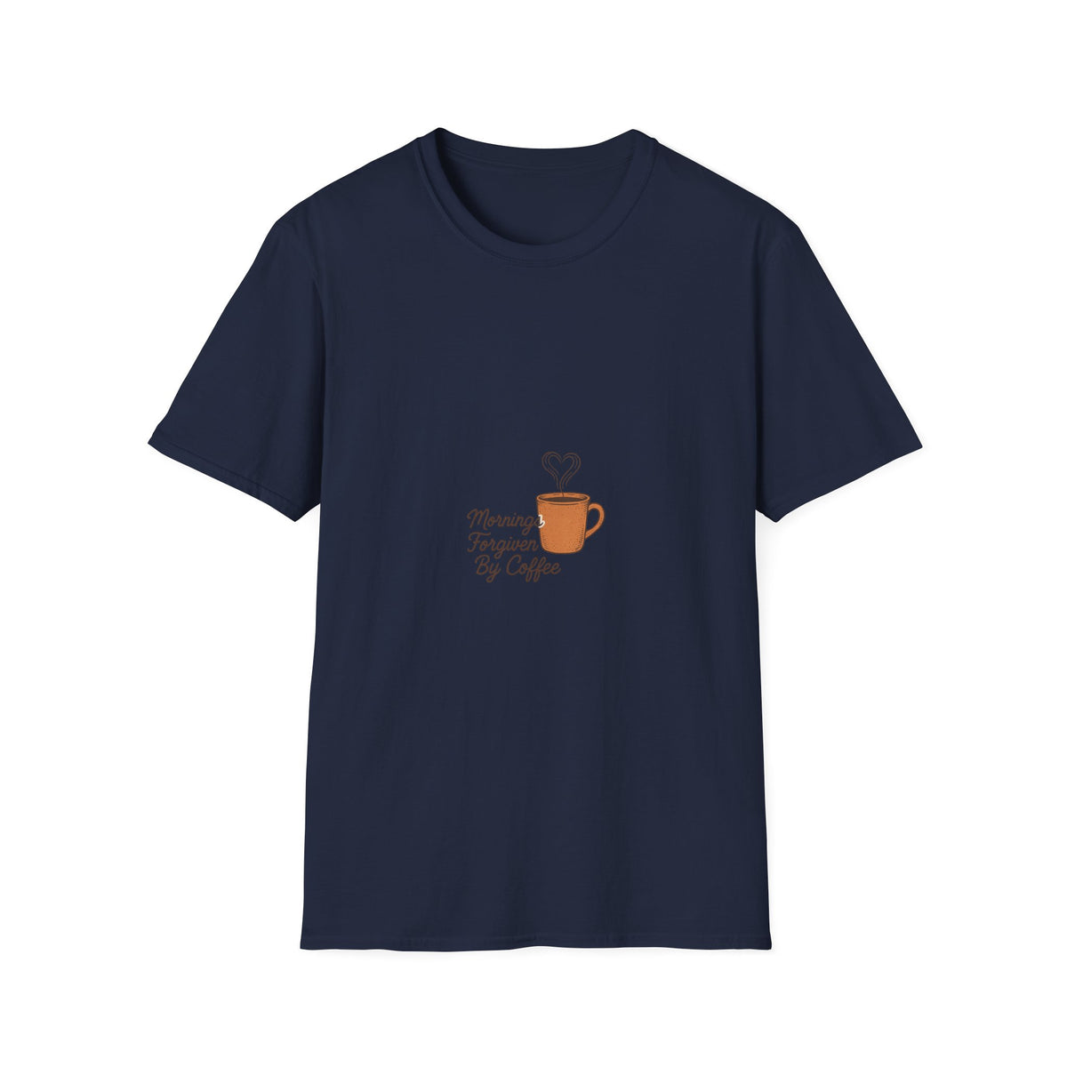 Morning Powered By Coffee Graphic Tee, Cute Caffeine Heart Mug T-Shirt - Trending Now - September 2026