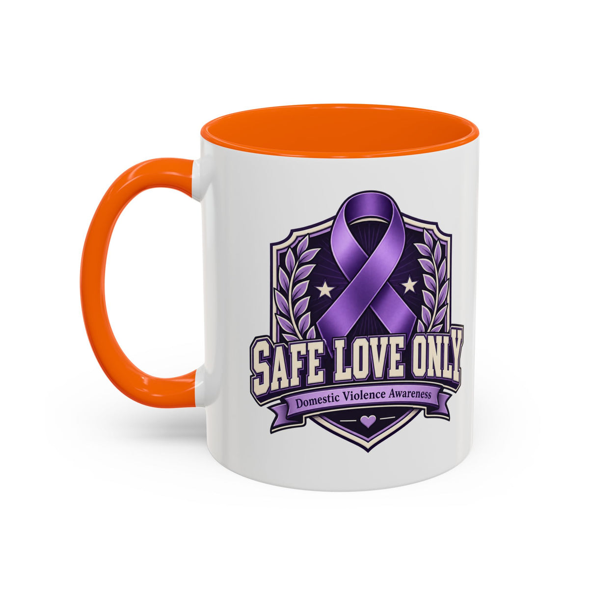 Coffee Mug — "Safe Love Only" Domestic Violence Awareness (Purple Ribbon)