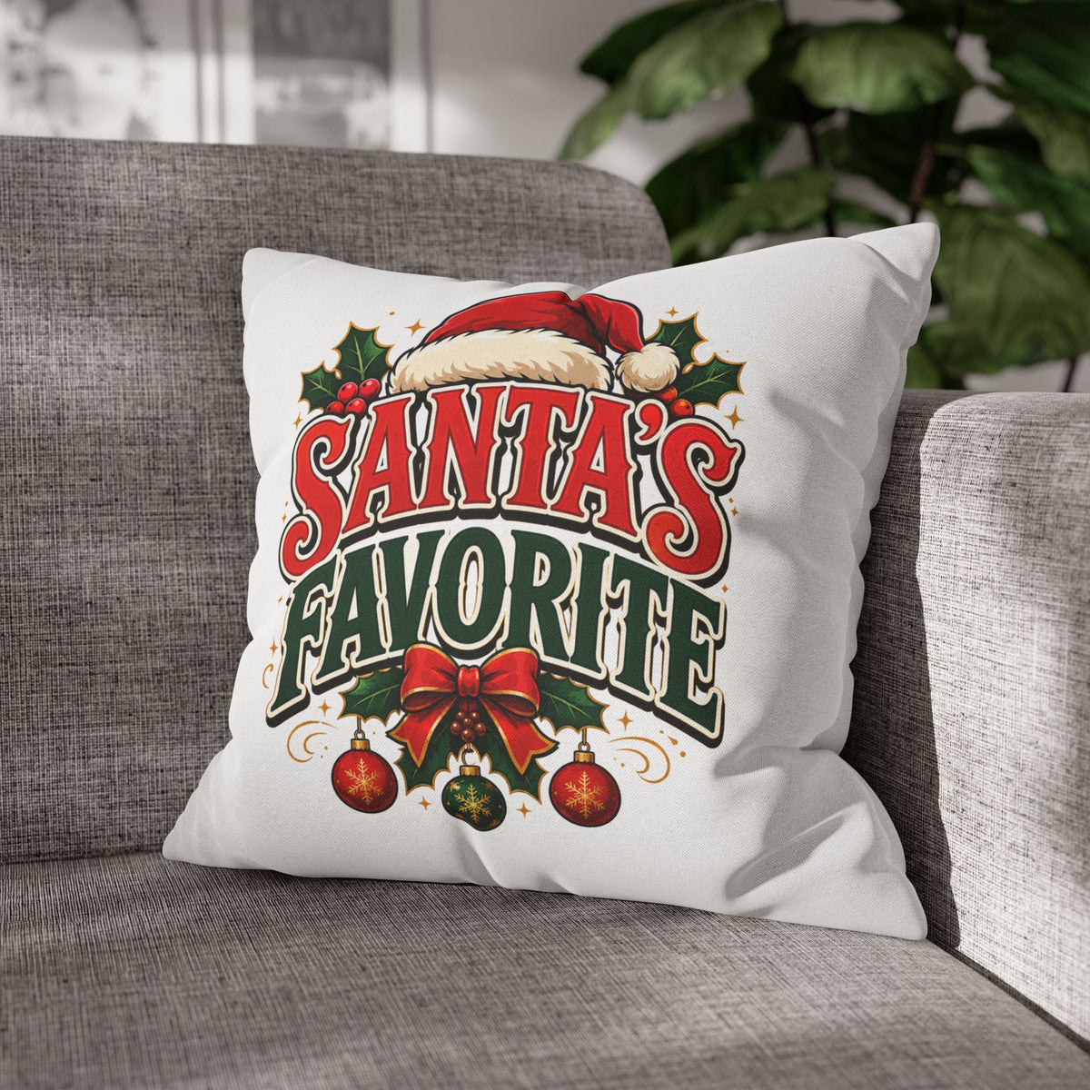 Christmas Santa's Favorite Holiday Pillowcase — Festive Christmas Decorative Cushion Cover