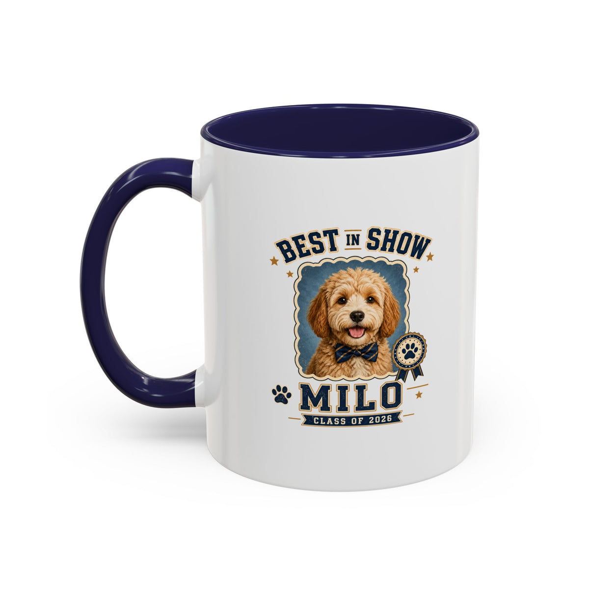 Milo Bailey Dog Dad Mom Best in Show Milo Personalized Dog Coffee Mug — Custom Pet Name Accent Mug