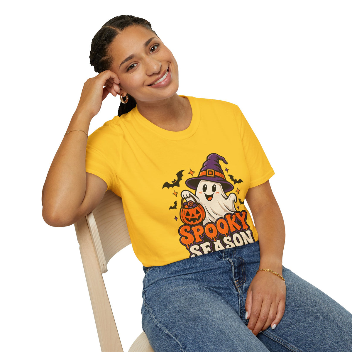 Spooky Season T-Shirt — Cute Ghost Halloween Tee ("Spooky Season Social Club")