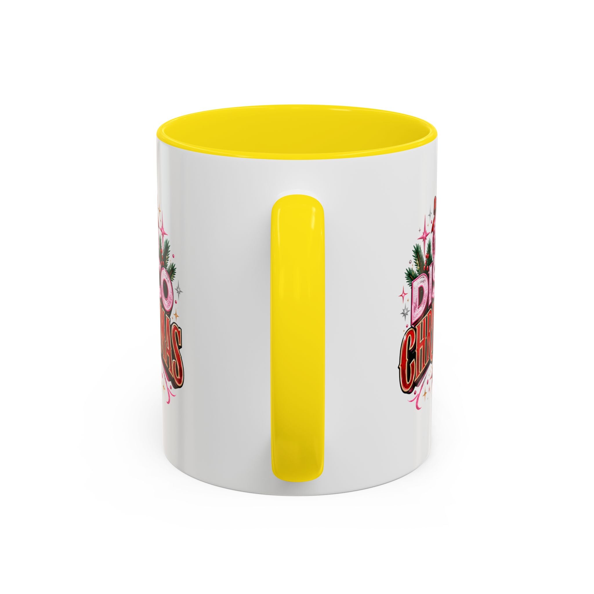 Disco Christmas Coffee Mug — Retro Holiday Disco Ball Christmas Tree Accent Mug