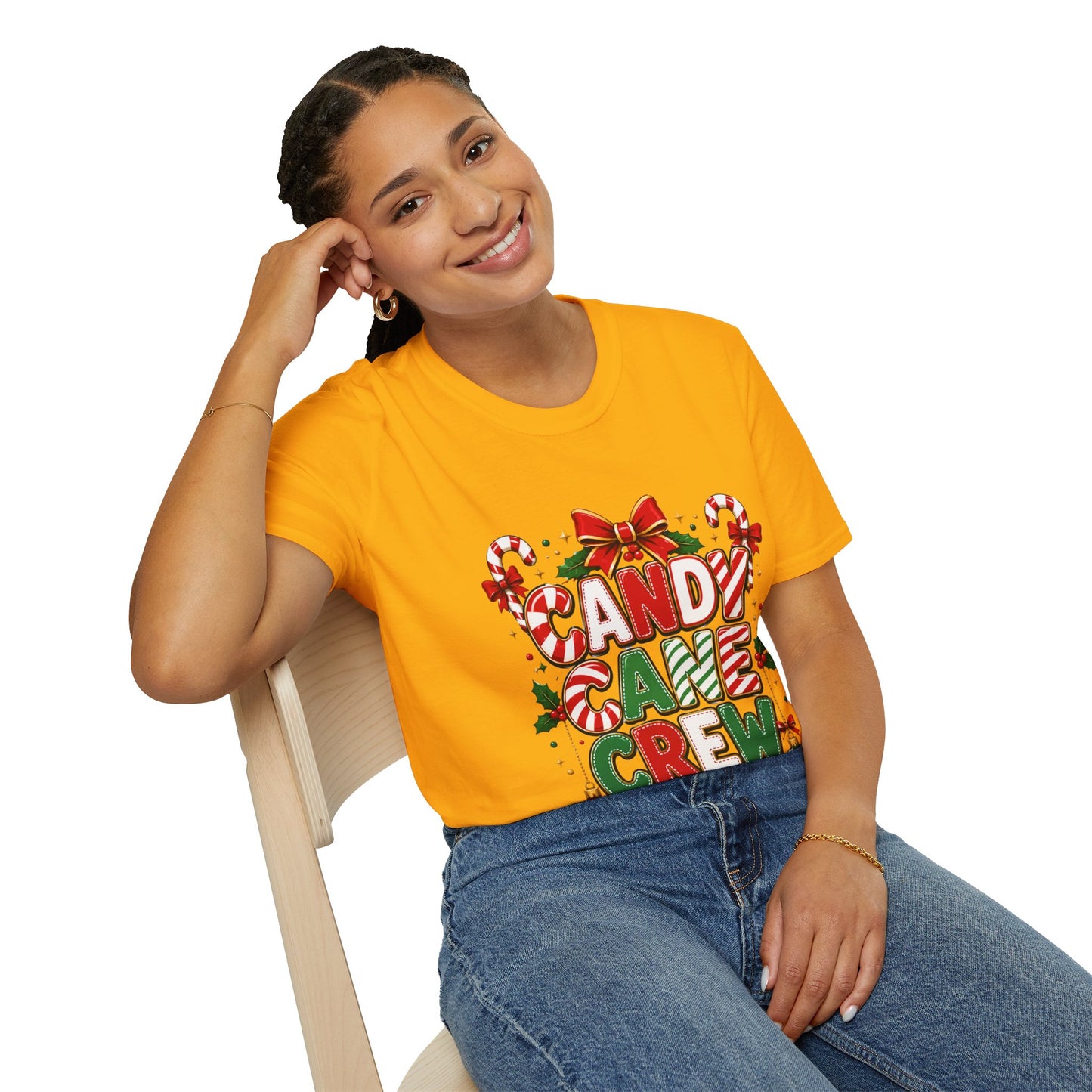 Candy Cane Crew T-Shirt — Festive Christmas Holiday Tee