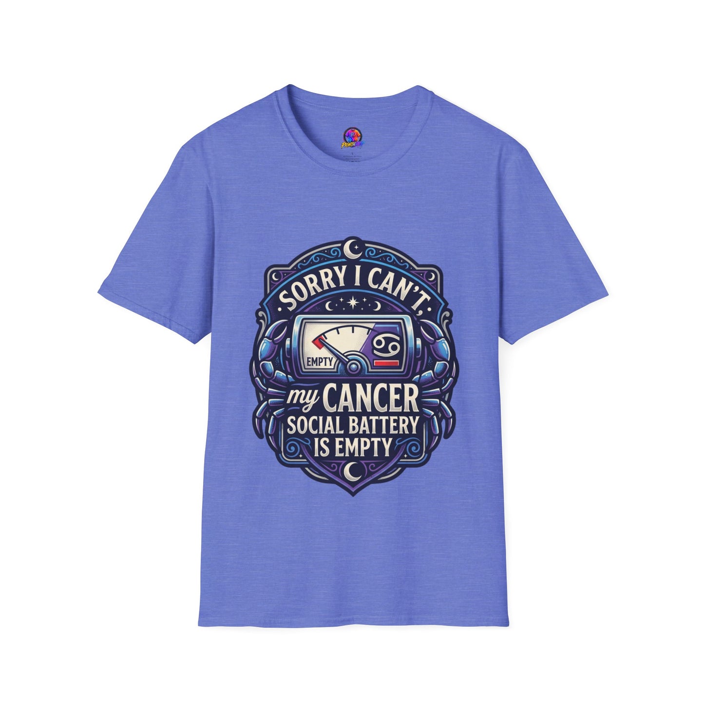 Cancer Support T-Shirt — "Sorry I Can't, My Cancer Social Battery Is Empty"