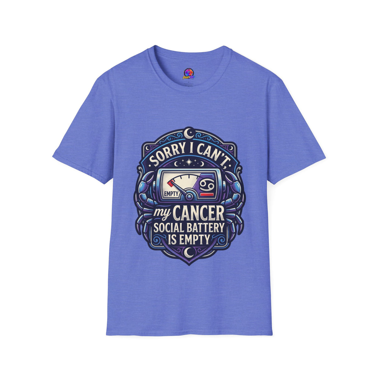Cancer Support T-Shirt — "Sorry I Can't, My Cancer Social Battery Is Empty"