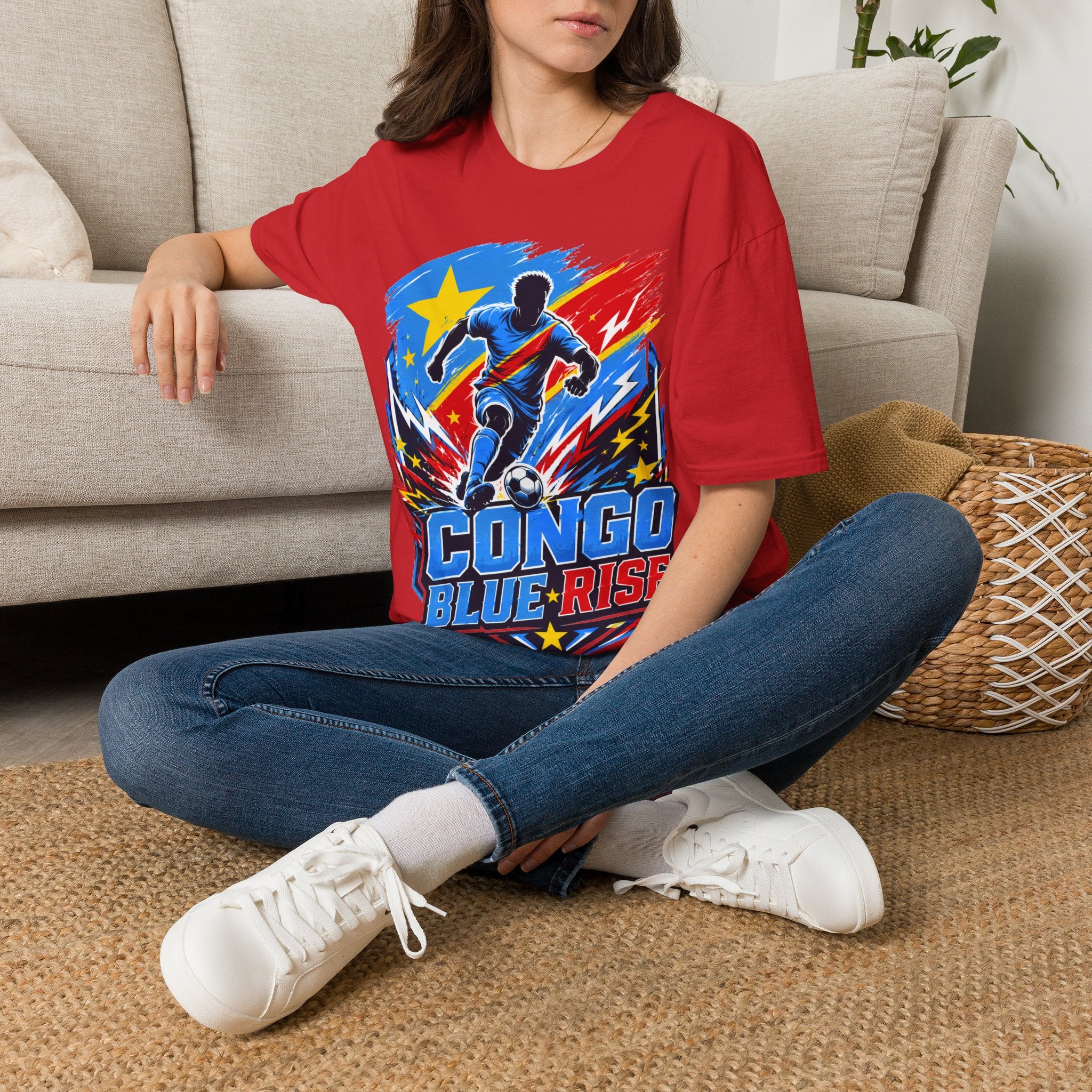 Congo Soccer T-Shirt — Congo Blue Rise Football Fan Tee