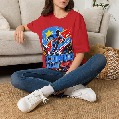 Congo Soccer T-Shirt — Congo Blue Rise Football Fan Tee
