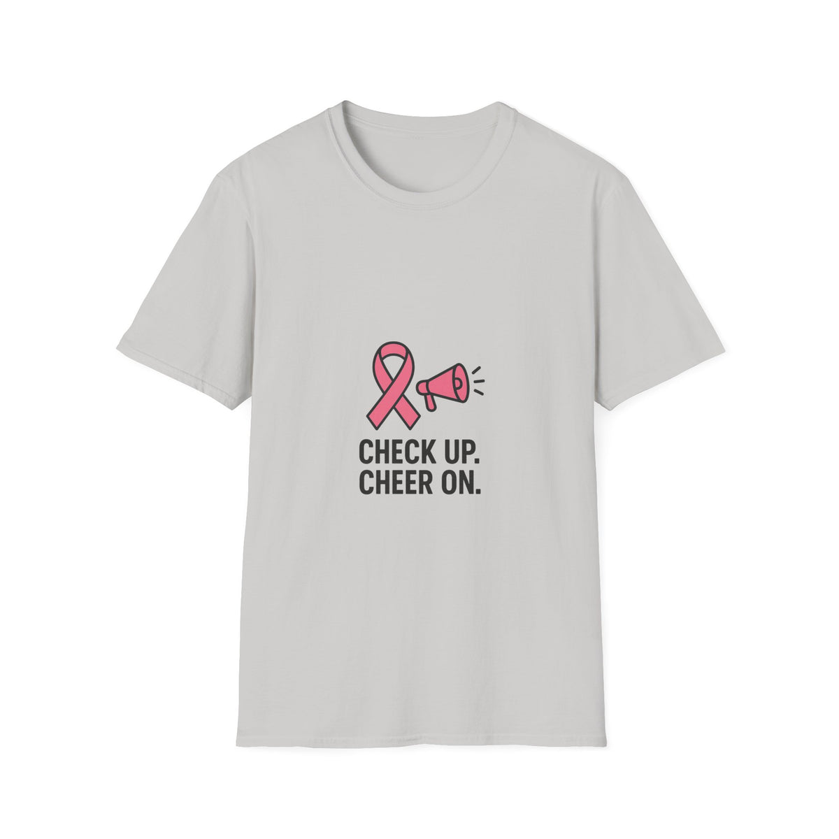 Breast Cancer Awareness T-Shirt — "Check Up. Cheer On." Pink Ribbon Design - Trending Now - October 2026