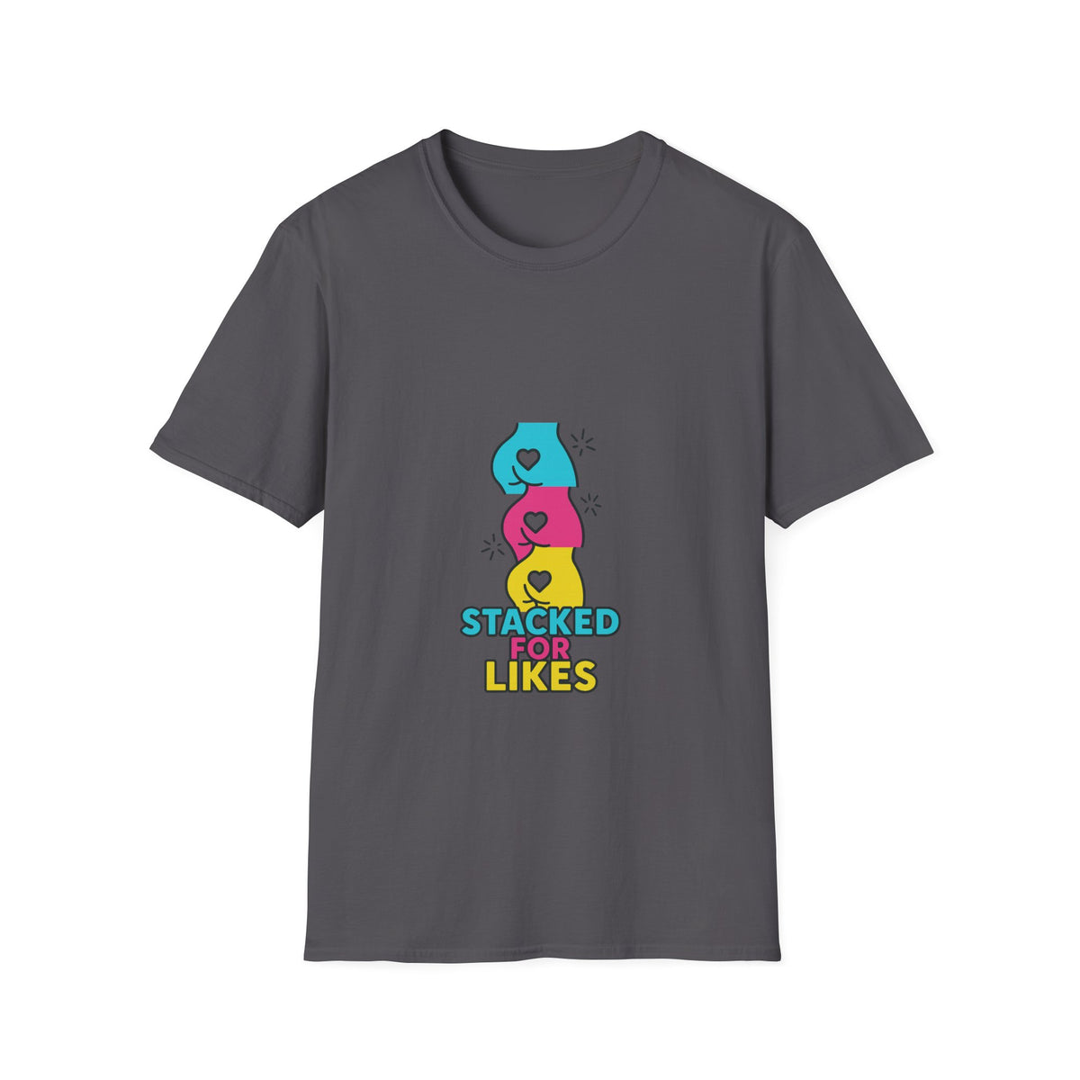Stacked Likes T-Shirt — Cute Colorful Social Media Hearts Graphic Tee - Trending Now - October 2026