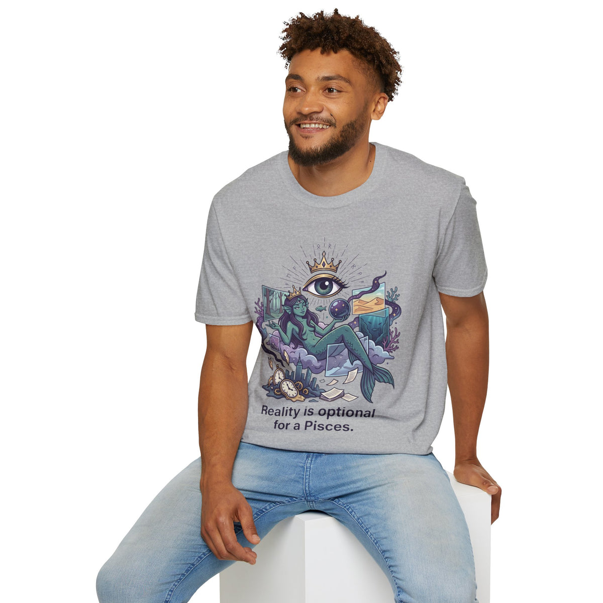 Pisces Mystic Tee — "Reality is optional for a Pisces" Astrological Graphic T-Shirt