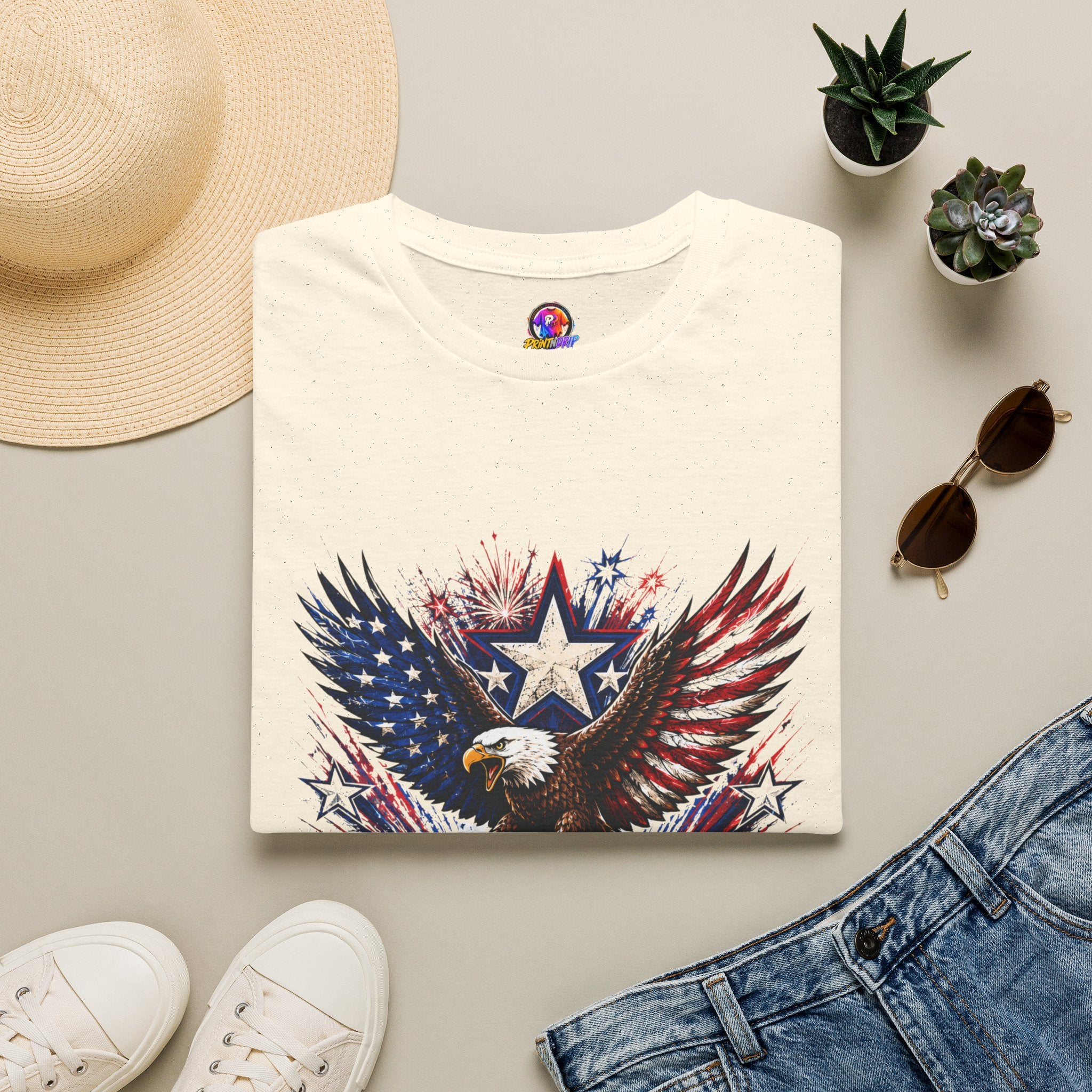 T-Shirt — Patriotic Eagle "250 Years Still Loud" American Flag Tee