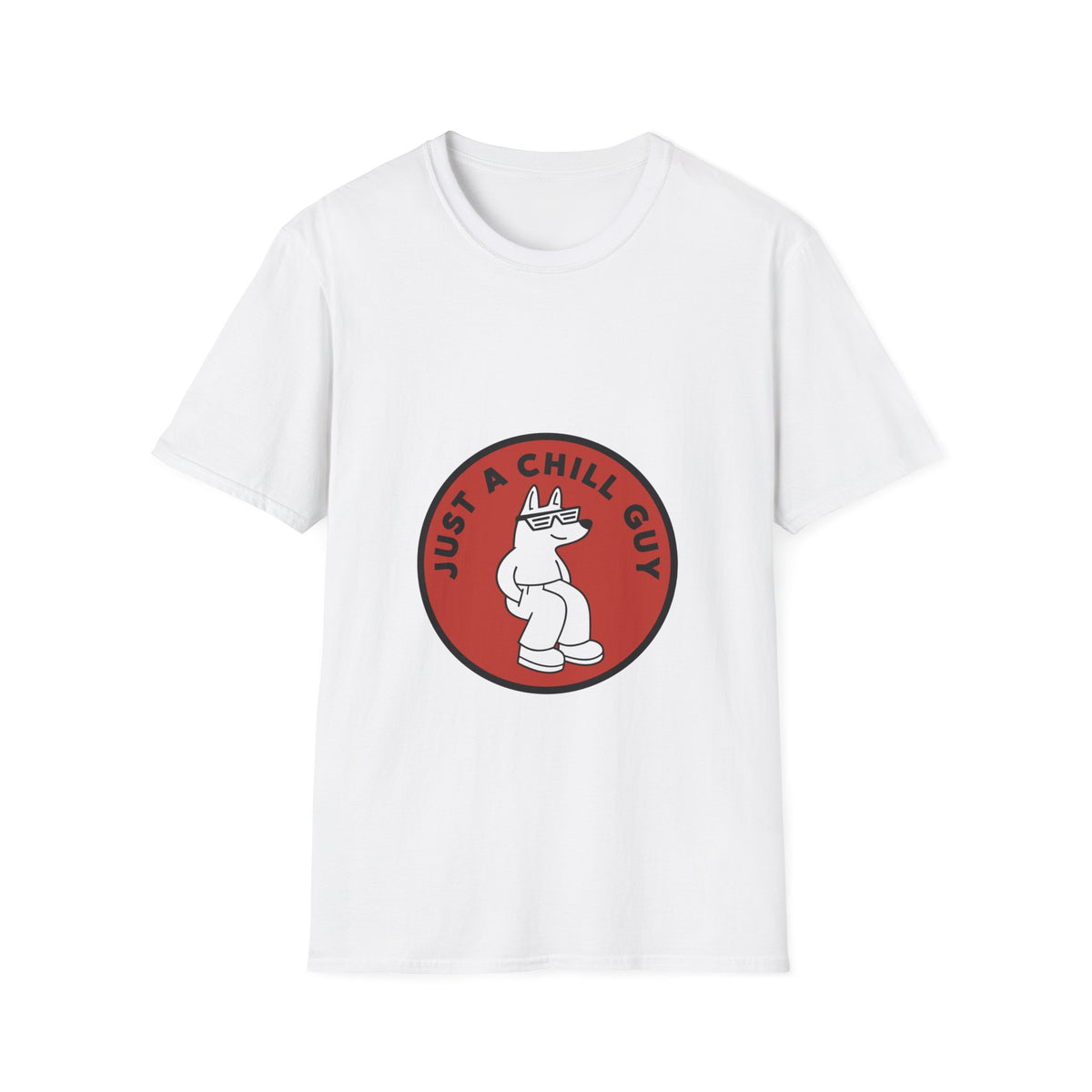 Just A Chill Guy Red Circle Badge T-Shirt - Viral Character Mascot Tee - Trending Now - September 2026