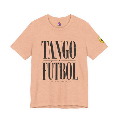 Argentina - Tango y Fútbol Graphic Tee - Bold Serif Soccer & Dance Shirt
