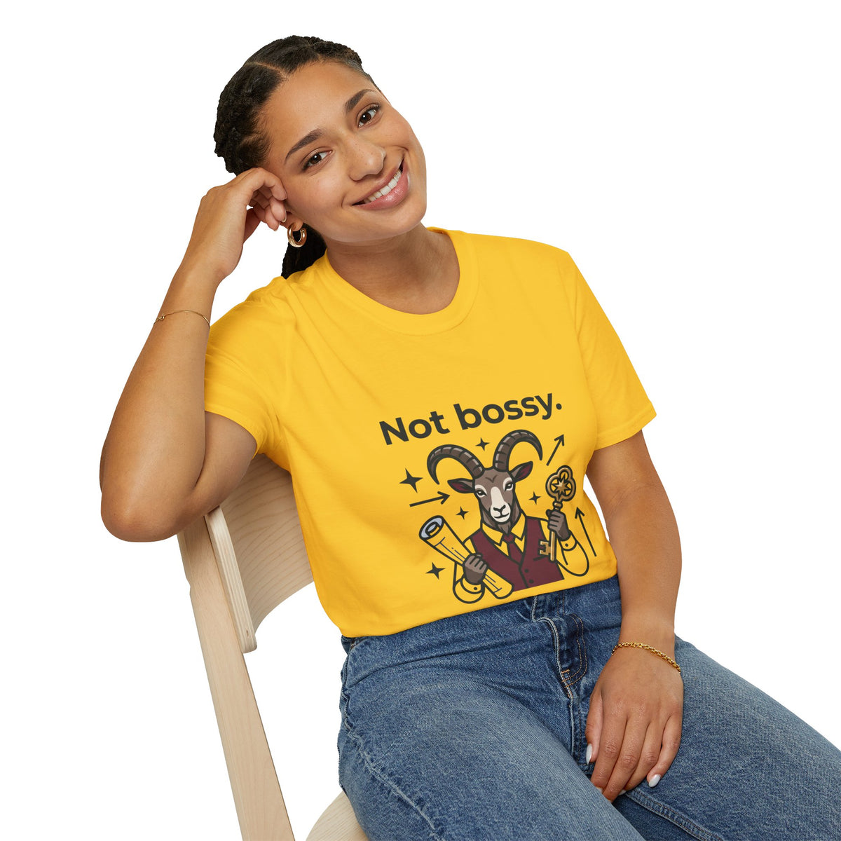 Capricorn T-Shirt — "Not Bossy, Just the Boss" Zodiac Goat Tee