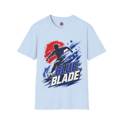 Japan T-Shirt — Blue Blade Soccer Graphic Tee (Red & Blue Starburst)