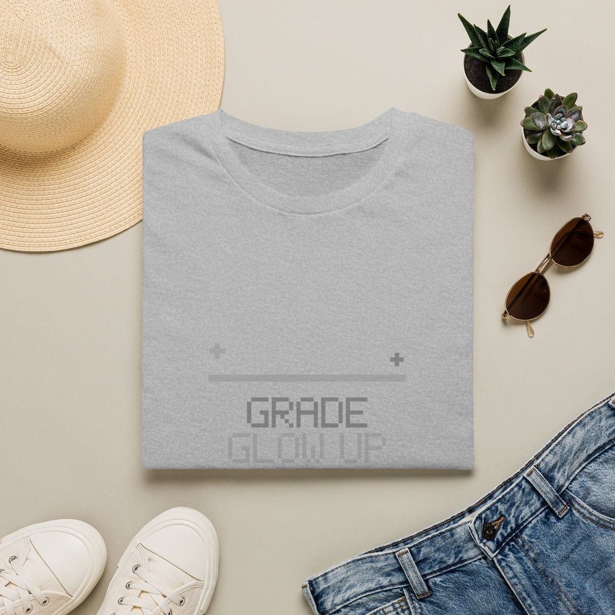 Grade Glow Up Loading Funny Back to School White Graphic Tee - Trending Now - September 2026