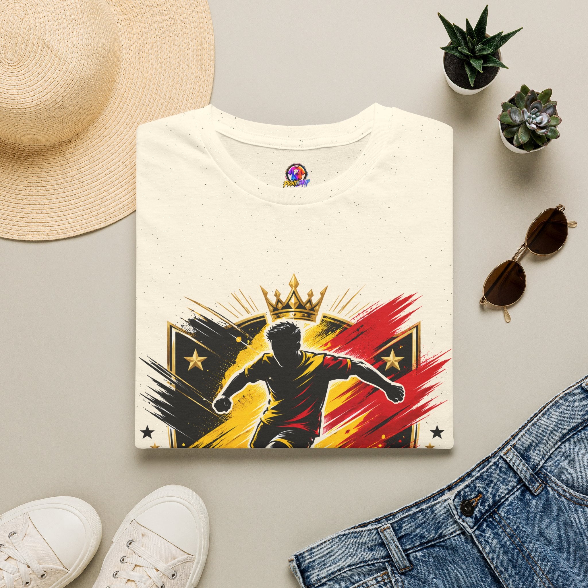 Belgium Soccer T-Shirt — 'Tricolor Strike' Graphic Jersey Tee