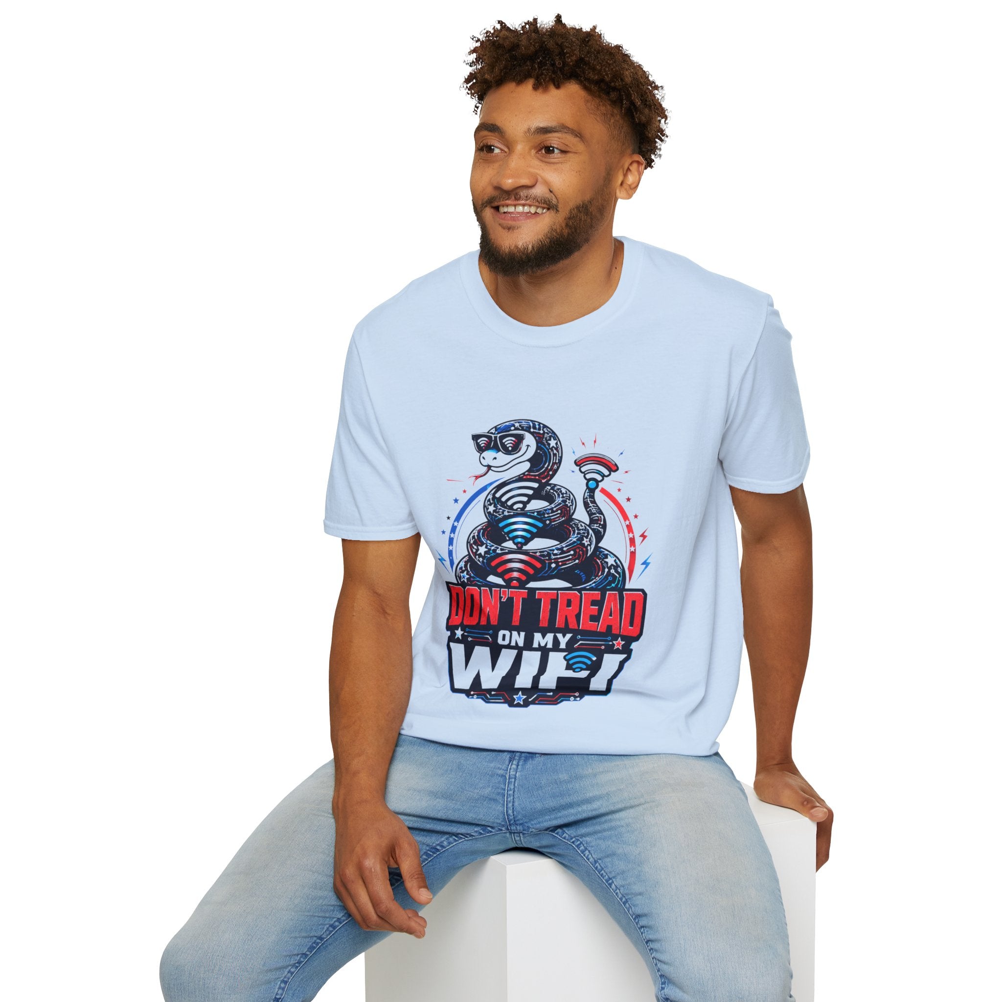 Don’t Tread on My WiFi T-Shirt — Patriotic Gadsden Snake WiFi Tee