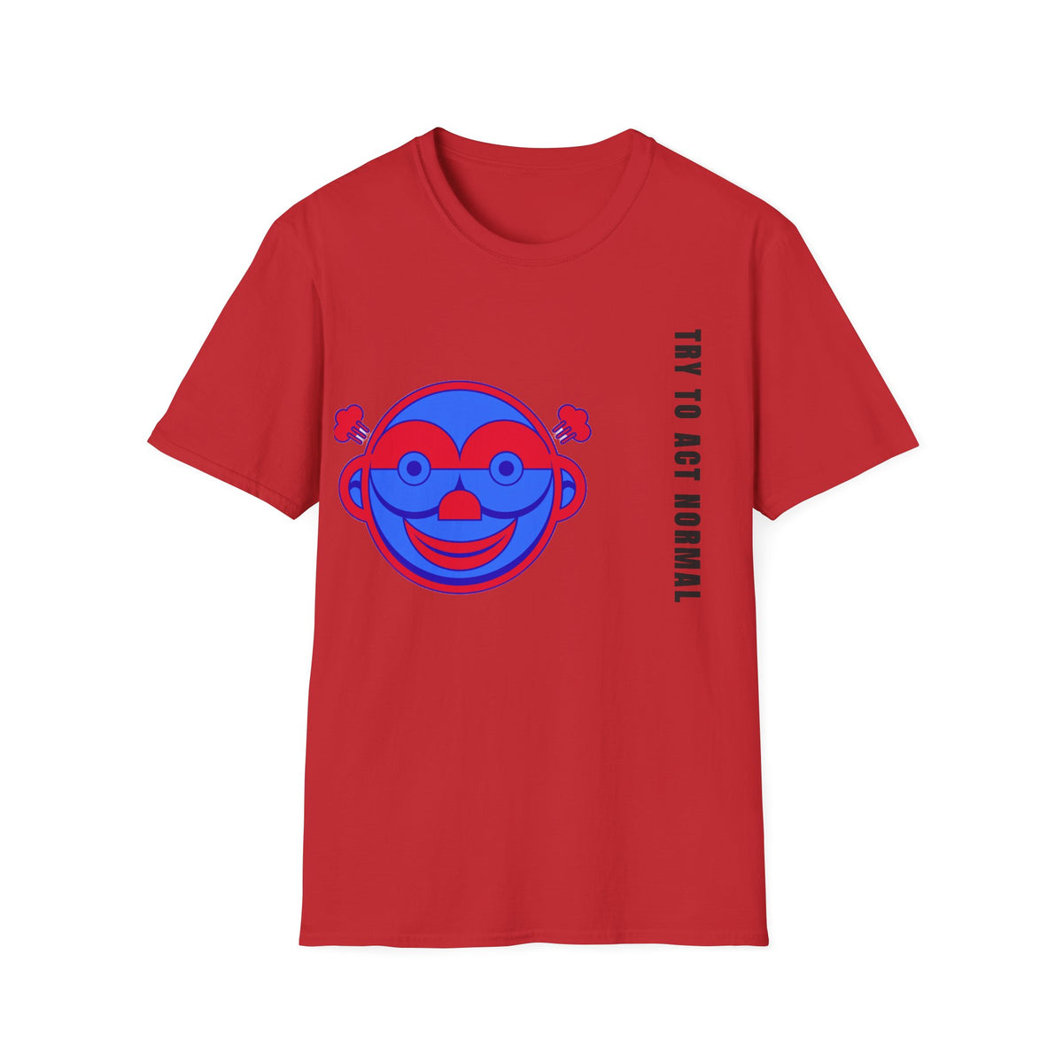 Peekaboo Monkey T-Shirt — Retro Red & Blue Cartoon Graphic Tee - Trending Now - September 2026