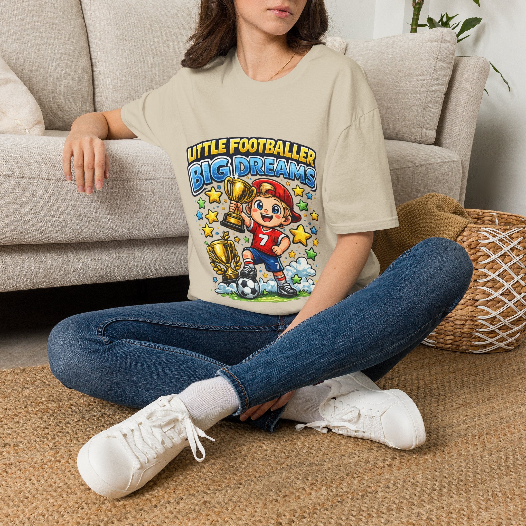 Kids Football T‑Shirt — "Little Footballer Big Dreams" Graphic Tee