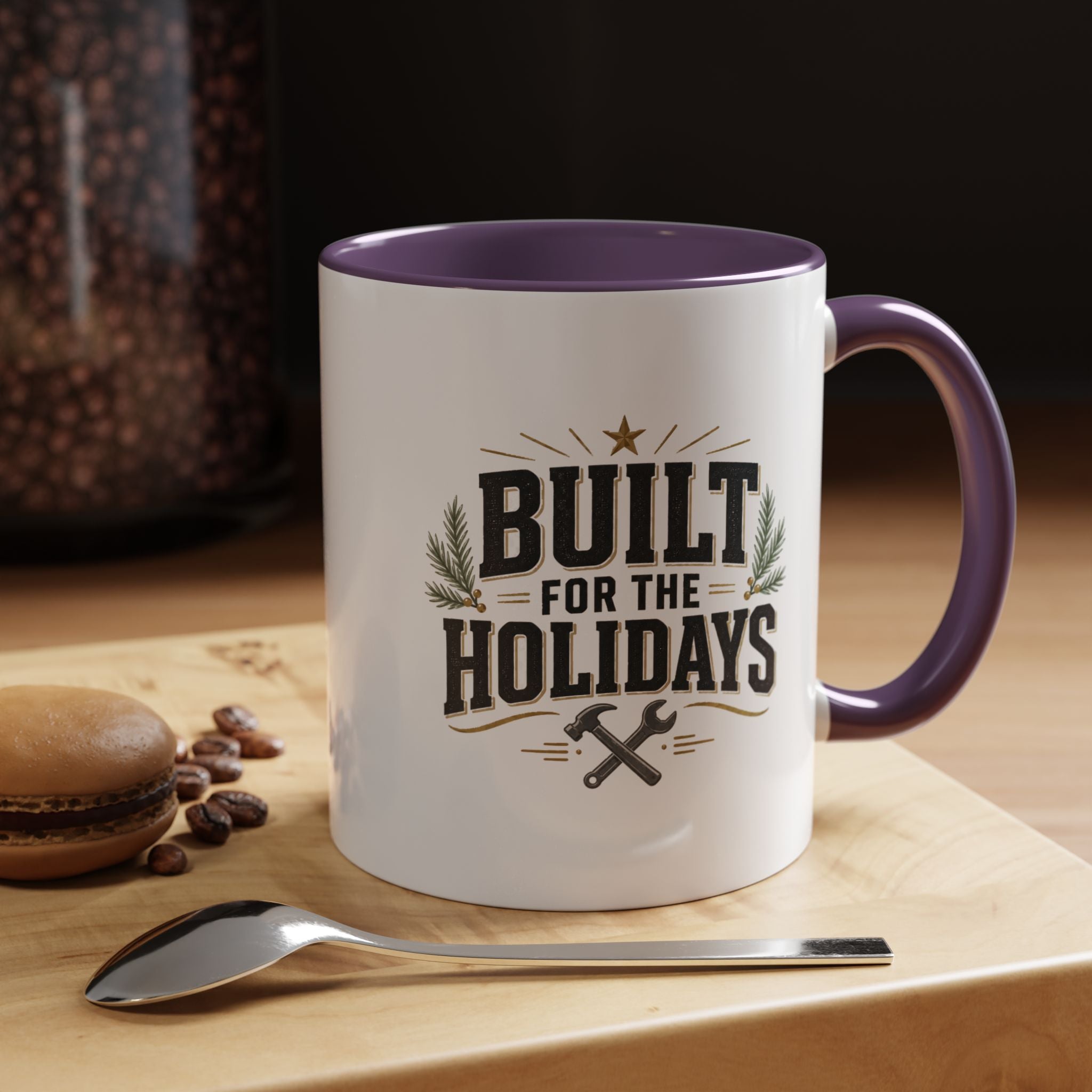 Christmas Built for the Holidays Accent Coffee Mug – Holiday Workshop Coffee Cup