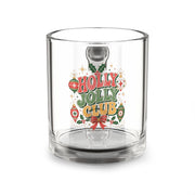 Christmas Glass Mug 10 oz Holly Jolly Club Glass Mug — 10oz Festive Christmas Holiday Coffee Mug