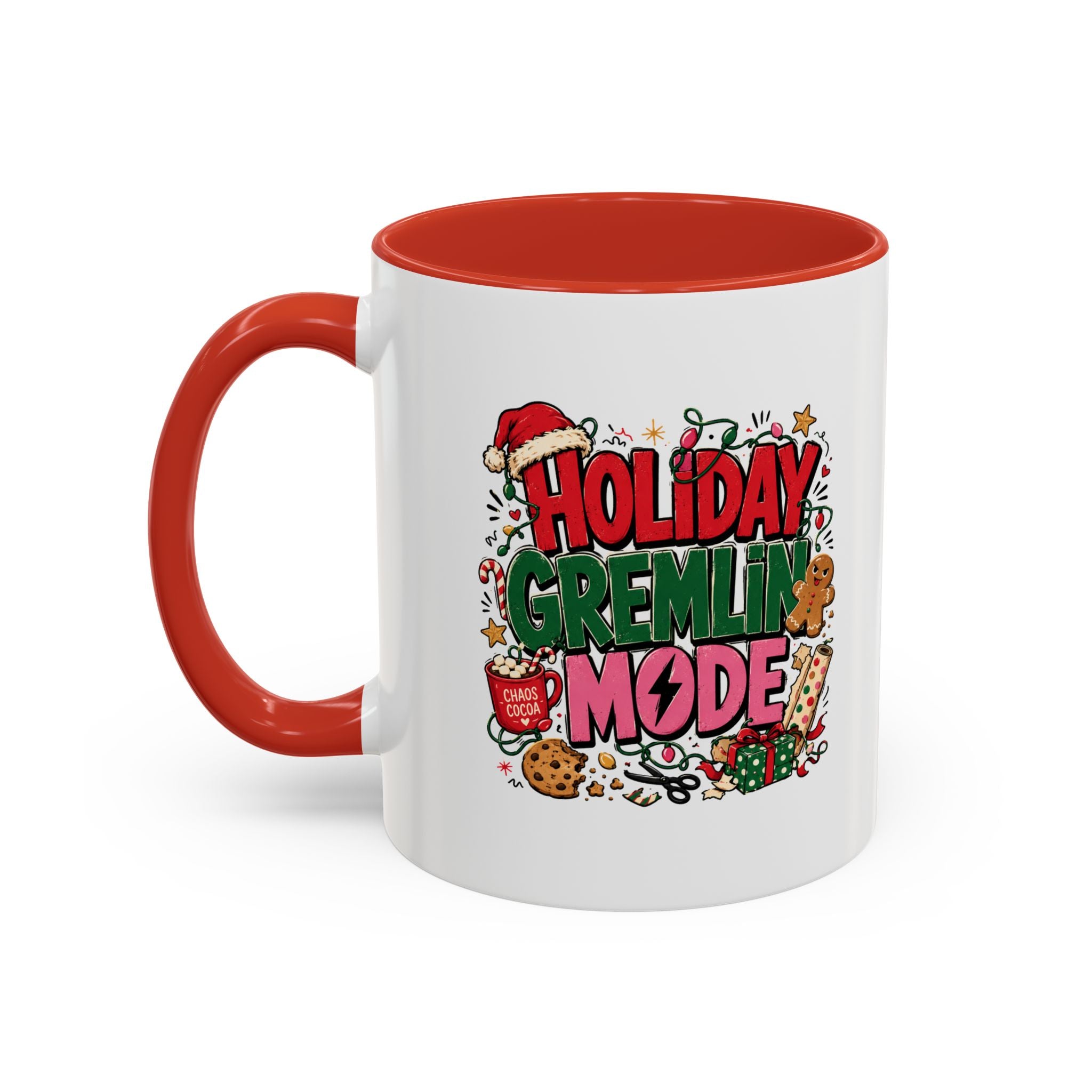 Modern Day Christmas Holiday Gremlin Mode Coffee Mug — Funny Christmas Accent Mug