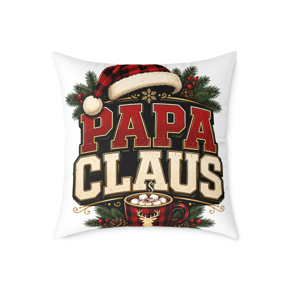 Papa Claus Christmas Pillow — Festive Holiday Throw Pillow for Dad