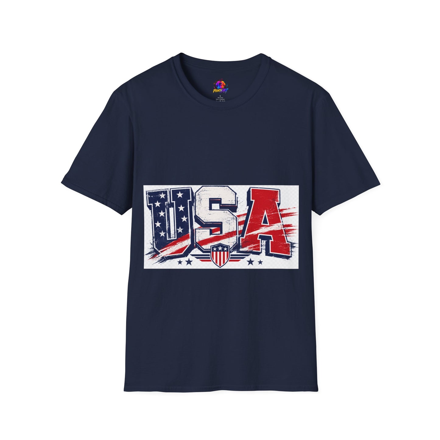 USA Flag Graphic T-Shirt — Patriotic Red White & Blue Tee