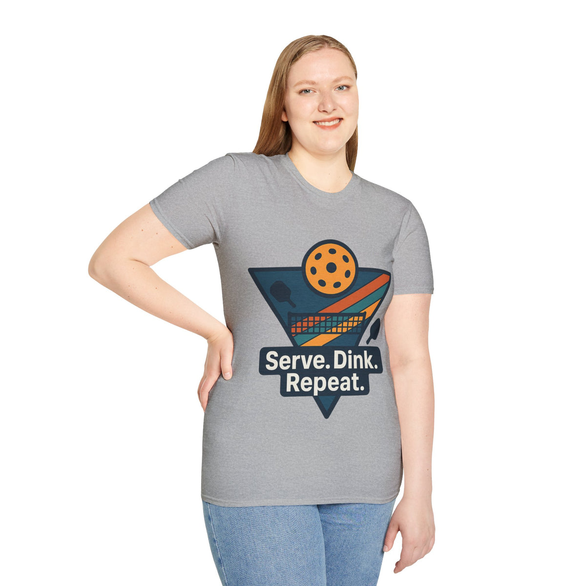 Pickleball T-Shirt — Retro Paddle & Ball Design with “Serve. Dink. Repeat.” Slogan - Trending Now - August 2026
