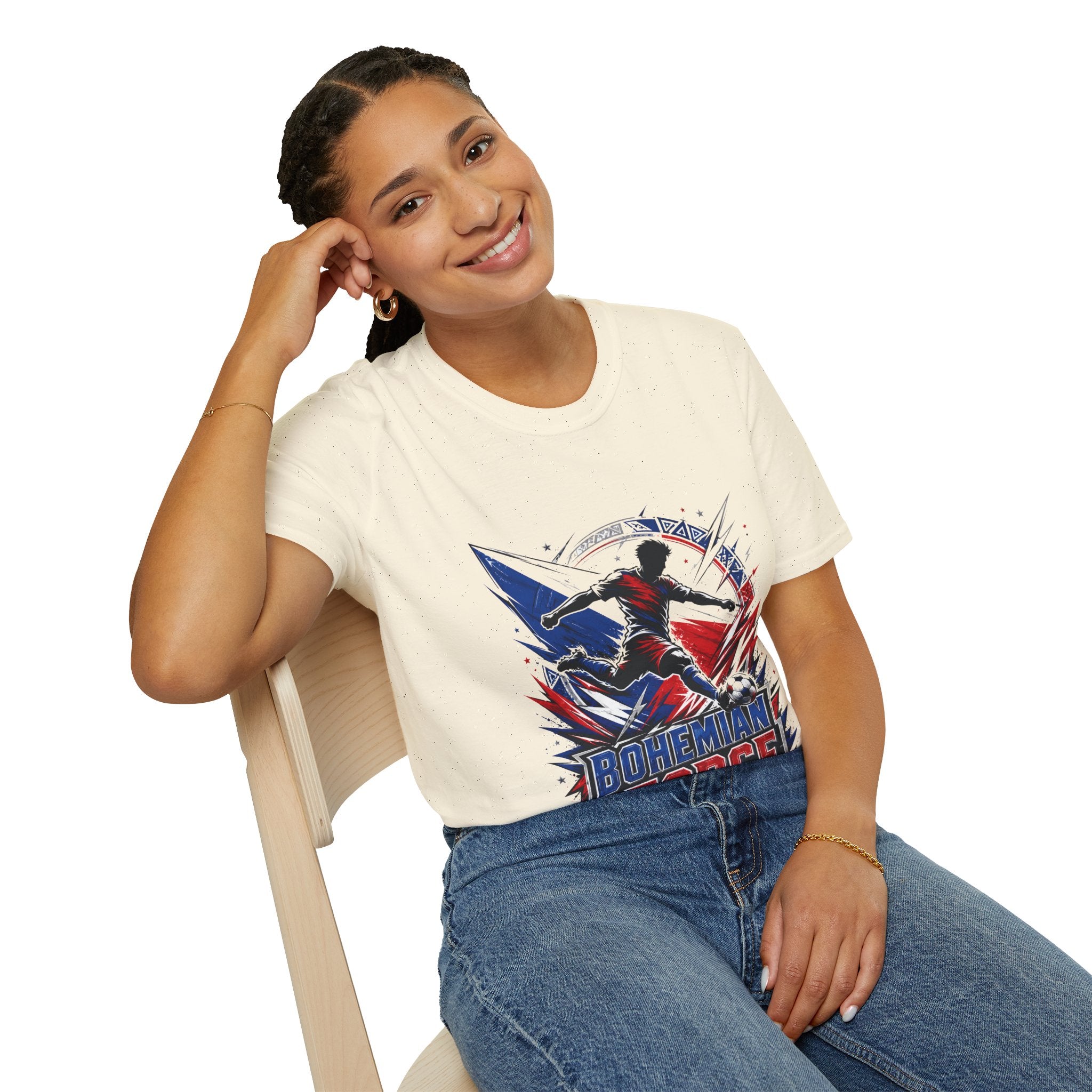 Czechia Bohemian Force Graphic T‑Shirt — Energetic Soccer Player Silhouette