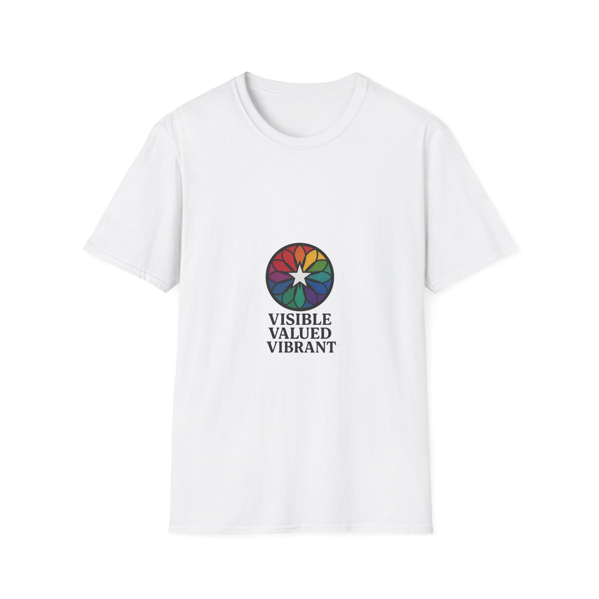 Visible Valued Vibrant T-Shirt — Rainbow Mandala Inclusivity Tee - Trending Now - October 2026
