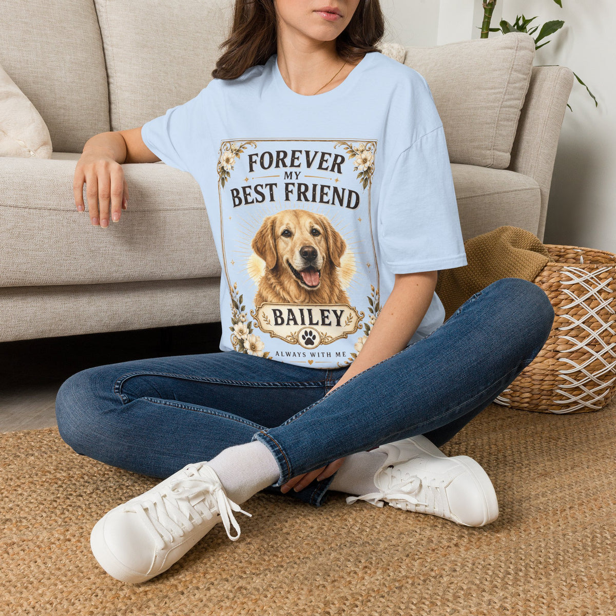 Forever My Best Friend Dog T-Shirt — Personalized Golden Retriever Tribute