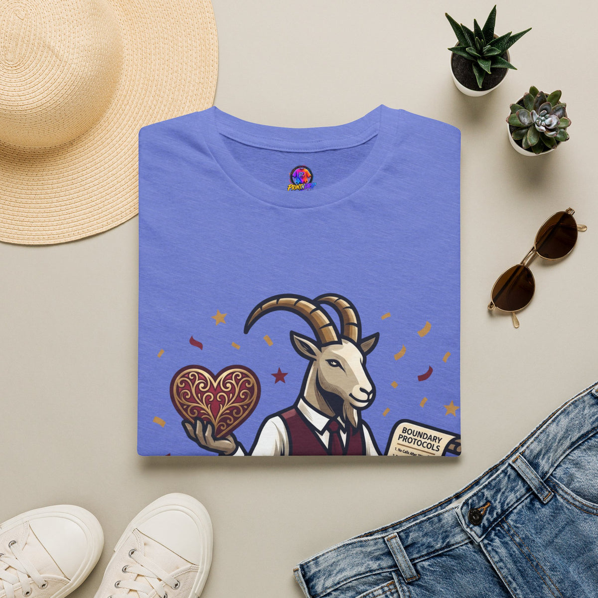 Capricorn T-Shirt — "Setting Boundaries is My Love Language" Zodiac Goat Tee