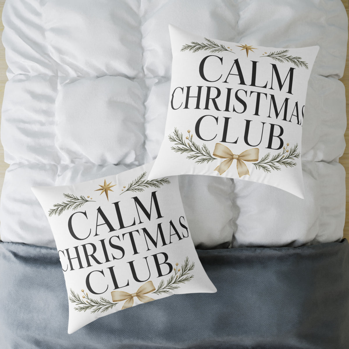 Christmas Calm Christmas Club Holiday Throw Pillow