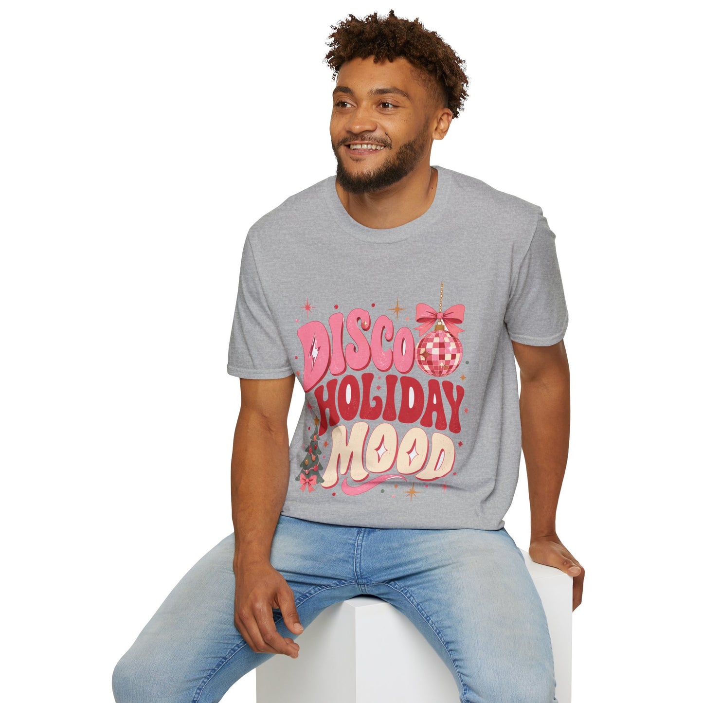 Disco Holiday T-Shirt — Retro Pink Disco Ball Christmas Tee