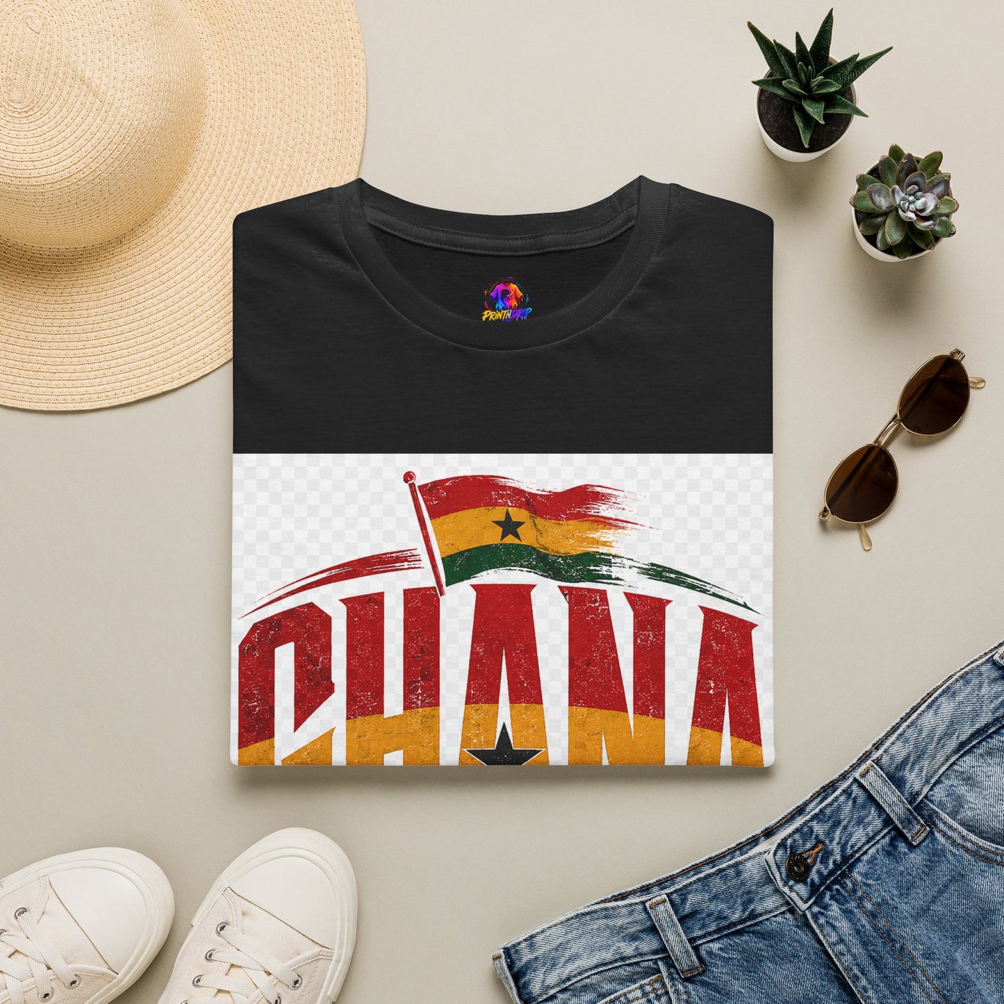Ghana Flag Soccer T-Shirt — Retro Ghana Pride Football Tee