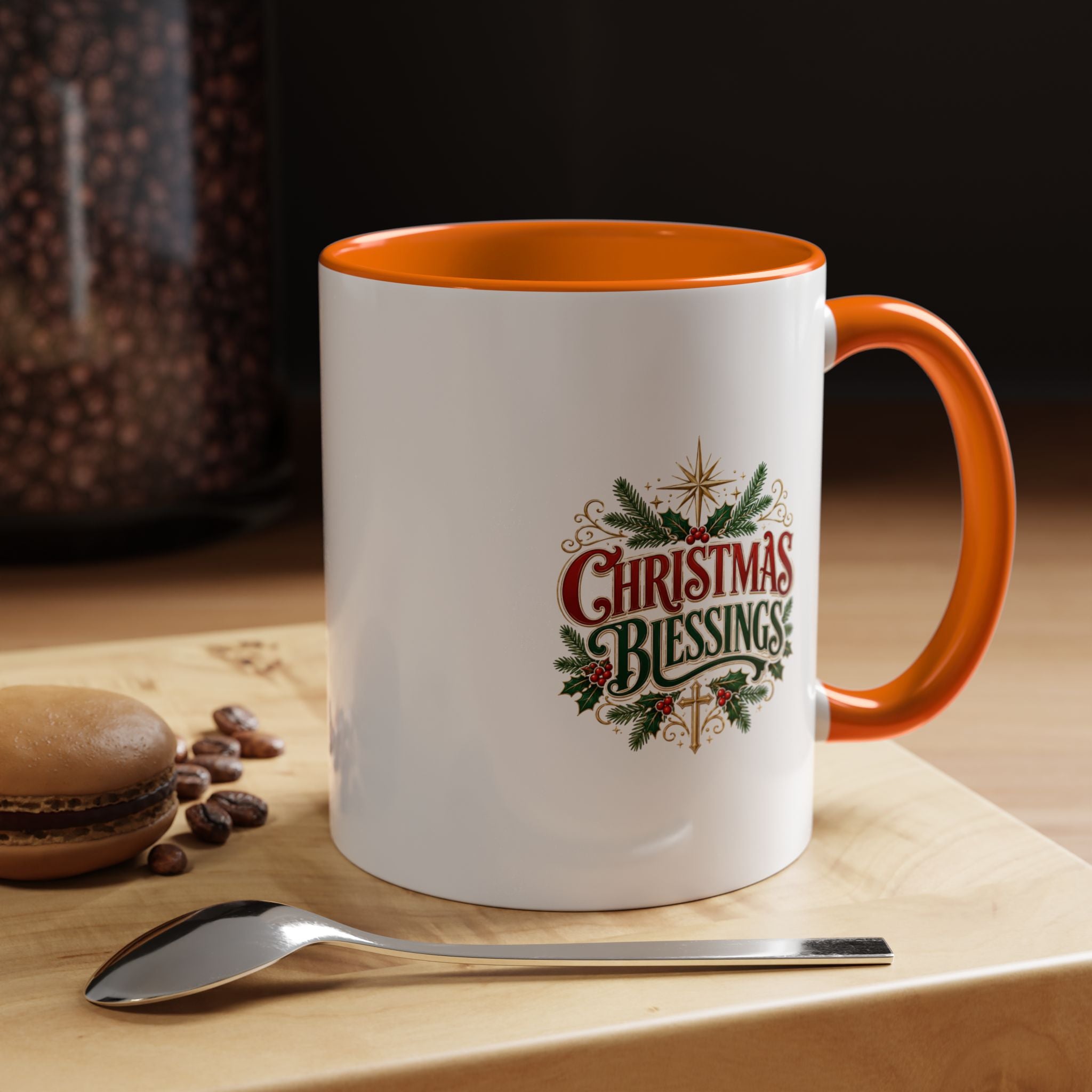 Christmas Blessings Accent Coffee Mug – Festive Holiday Tea & Coffee Cup
