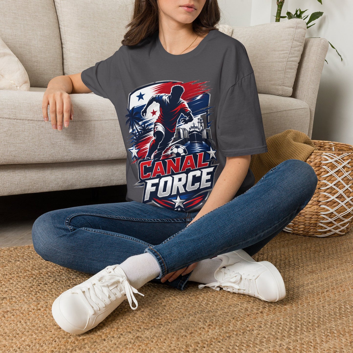 Canal Force Soccer T-Shirt - Patriotic Player Graphic Tee - Panama Shirt