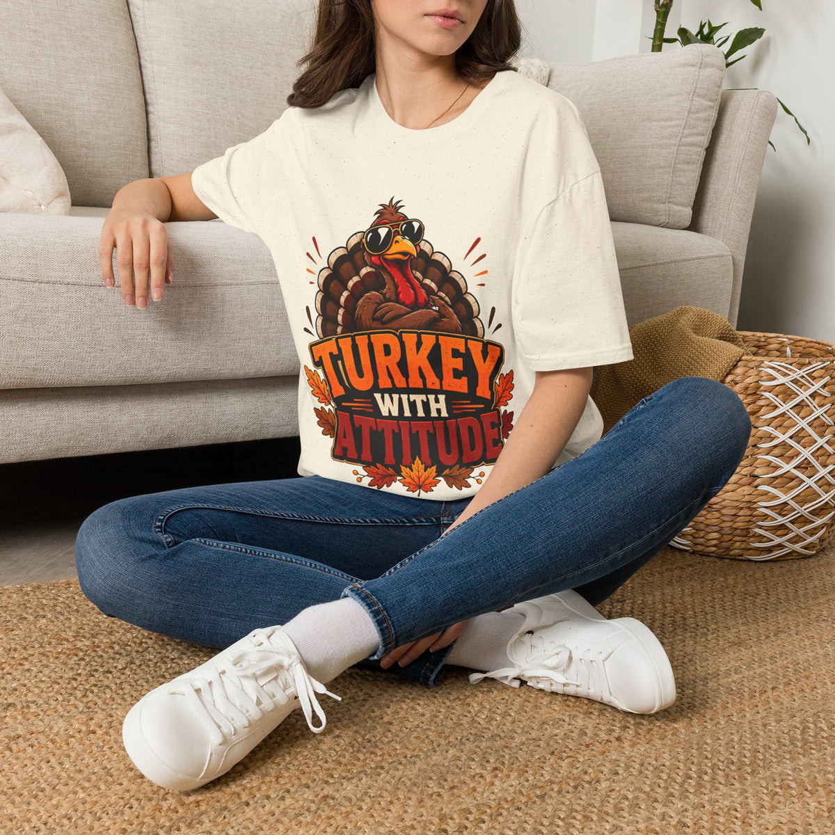 Thanksgiving T-Shirt Turkey With Attitude T-Shirt — Funny Thanksgiving Turkey Graphic Tee